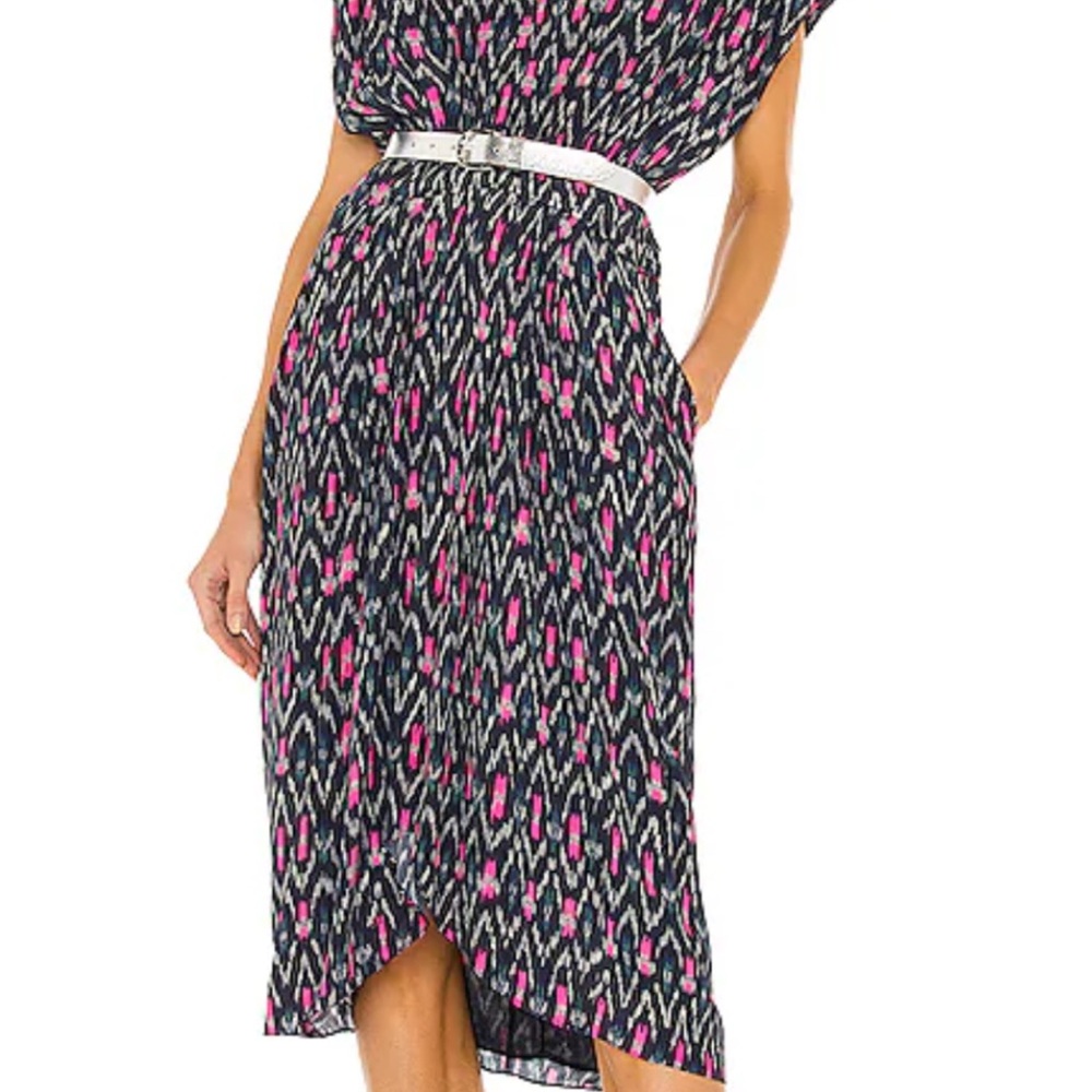 Isabel Marant Black and Pink Midi Dress